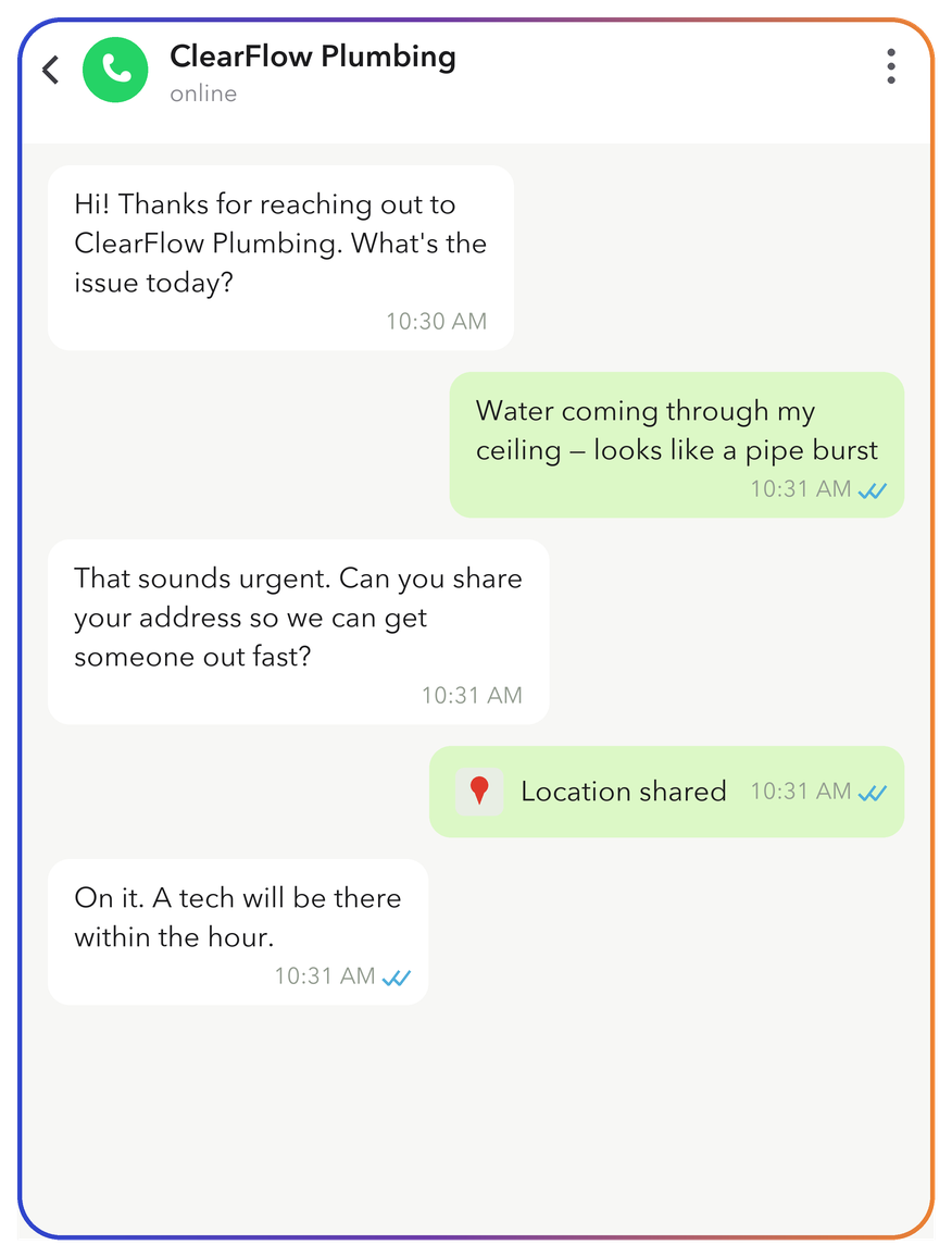 WhatsApp Plumbers
